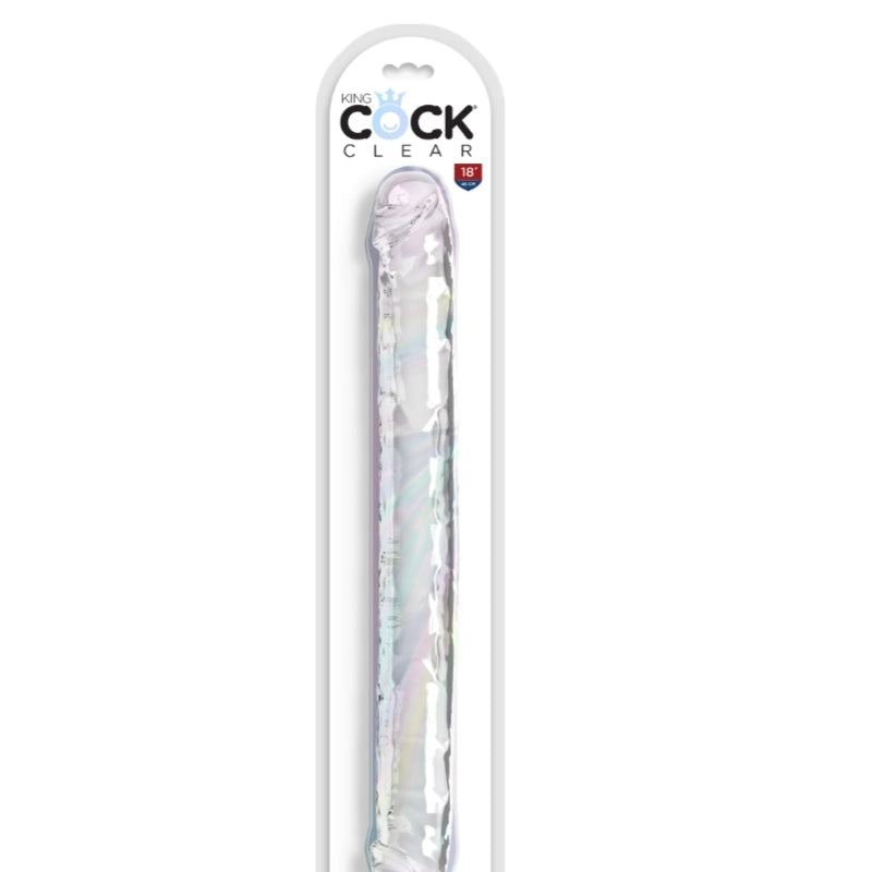 Double Dildo | 18 Inch Clear | King Cock