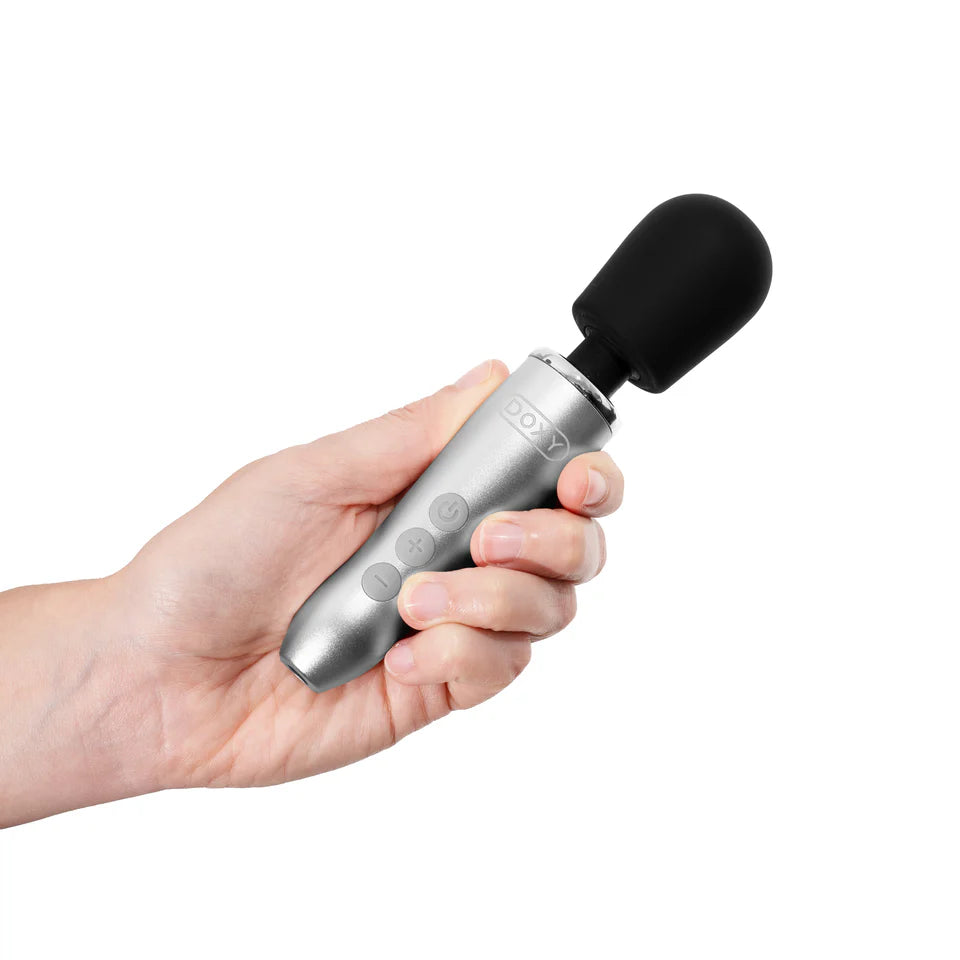 Doxy GO Mini wand vibrator in brushed metal by Doxy from boink Adult Boutique www.boinkmuskoka.com