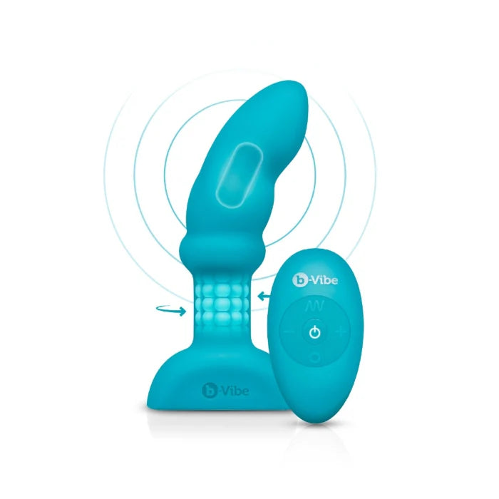 Rimming P-Spot Prostate Massager with Remote in Teal Blue by b-Vibe from Boink Adult Boutique boinkmuskoka.com 