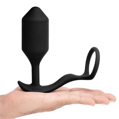 Vibrating Snug & Tug | Penis Ring & Vibrating Weighted Anal Plug | b-Vibe