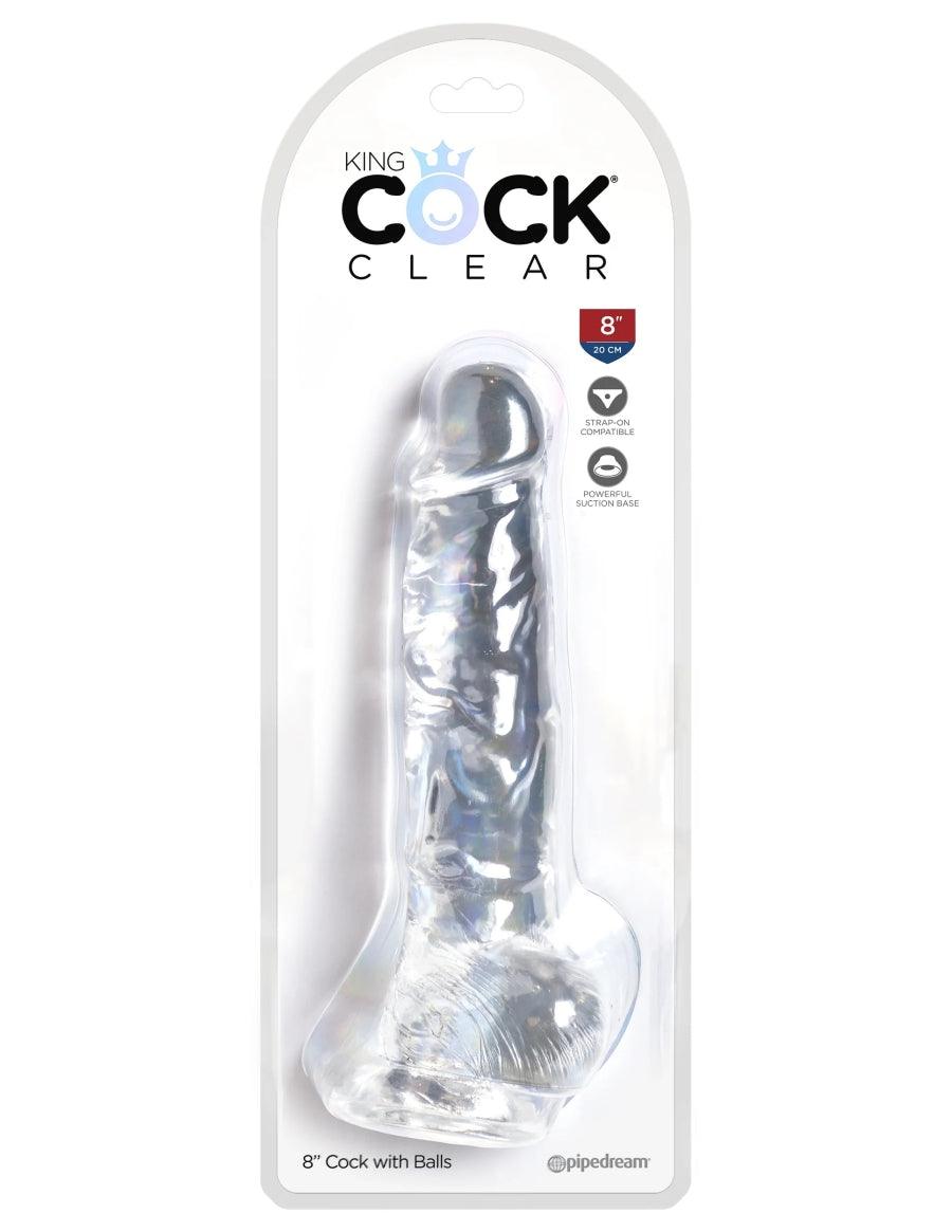 Clear Dildo - Cock with Balls by King Cock - Boink Adult Boutique www.boinkmuskoka.com Canada