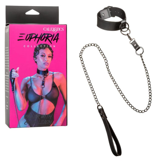 Collar With Chain Leash | Euphoria Collection | California Exotic - Boink Adult Boutique www.boinkmuskoka.com Canada