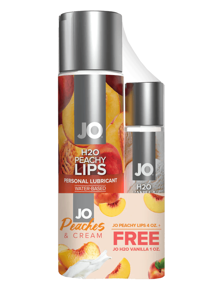 PEACHES & CREAM - JO PEACHY LIPS and JO H2O VANILLA Lubricant Set by SystemJO - Boink Adult Boutique www.boinkmuskoka.com Canada