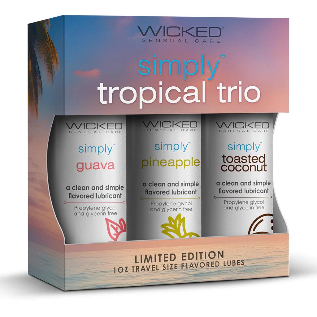 Simply Tropical | Trio Travel Kit 3 Water Based Flavoured Lubricants | WICKED - Boink Adult Boutique www.boinkmuskoka.com Canada