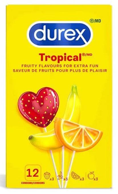 Tropical Flavoured Lubricated Condoms | 12-Pack | Durex - Boink Adult Boutique www.boinkmuskoka.com Canada