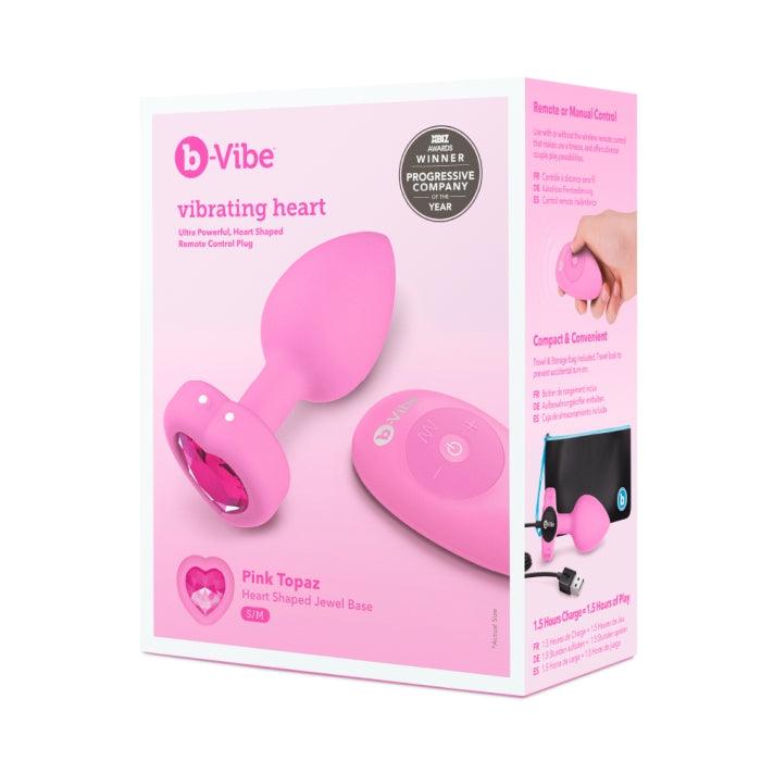 Vibrating Heart Plug - Remote Control - 2 Sizes - B-Vibe - Boink Adult Boutique www.boinkmuskoka.com Canada