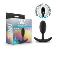 Blush - Anal Adventures Platinum - Silicone Vibra Slim Plug - Medium - Black - Boink Adult Boutique www.boinkmuskoka.com Canada