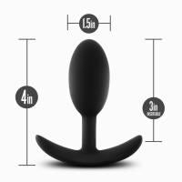 Blush - Anal Adventures Platinum - Silicone Vibra Slim Plug - Medium - Black - Boink Adult Boutique www.boinkmuskoka.com Canada