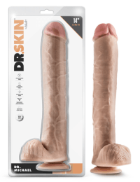 Blush - Dr. Skin - Dr. Michael - 14 Inch Dildo with Balls - Beige - Boink Adult Boutique www.boinkmuskoka.com Canada