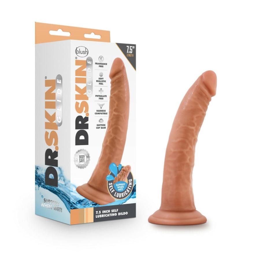 Blush - Dr. Skin Glide - 7.5 inch Self Lubricating Dildo - Multiple Colours - Boink Adult Boutique www.boinkmuskoka.com Canada