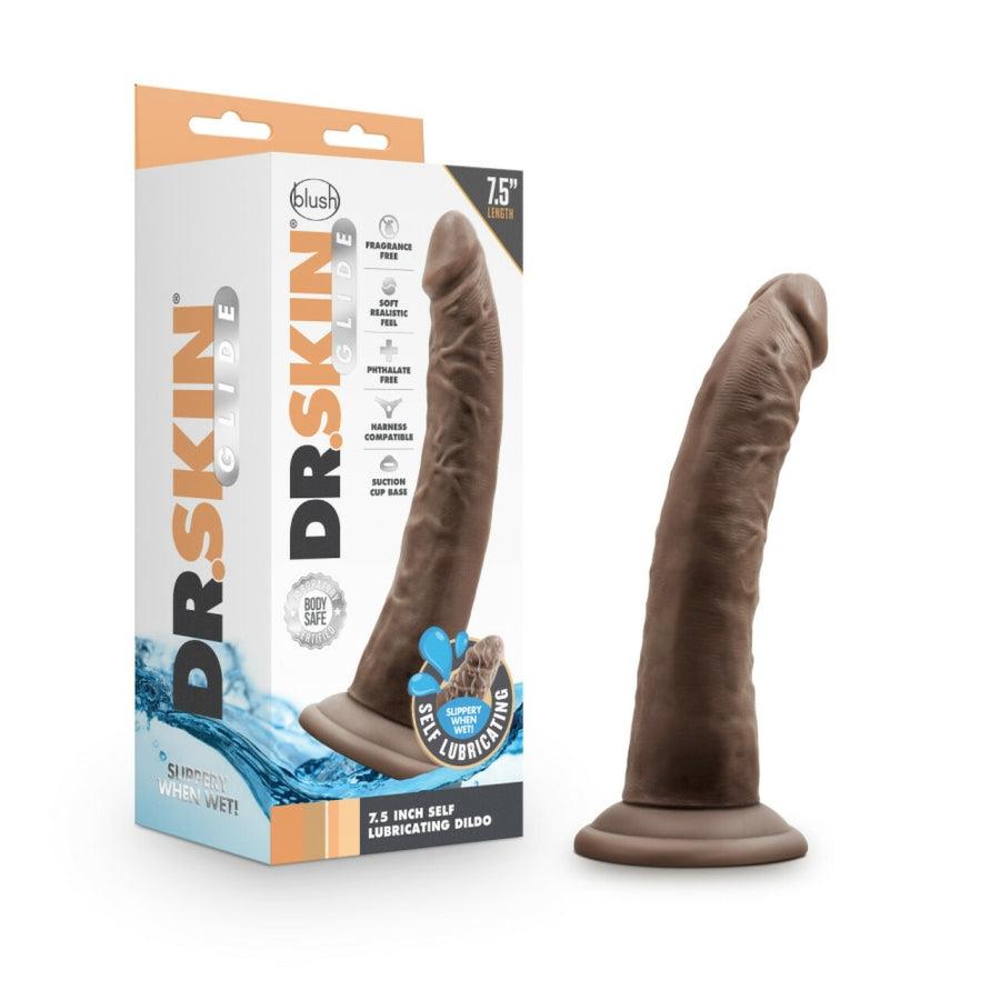 Blush - Dr. Skin Glide - 7.5 inch Self Lubricating Dildo - Multiple Colours - Boink Adult Boutique www.boinkmuskoka.com Canada