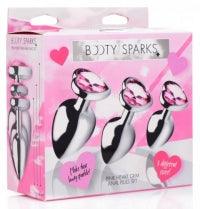 Booty Sparks Pink Heart Gem Anal Plug Set - 3 Plugs - Boink Adult Boutique www.boinkmuskoka.com Canada