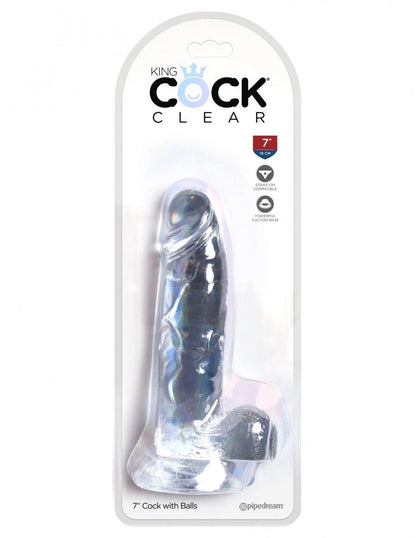 Clear Dildo - Cock with Balls by King Cock - Boink Adult Boutique www.boinkmuskoka.com Canada