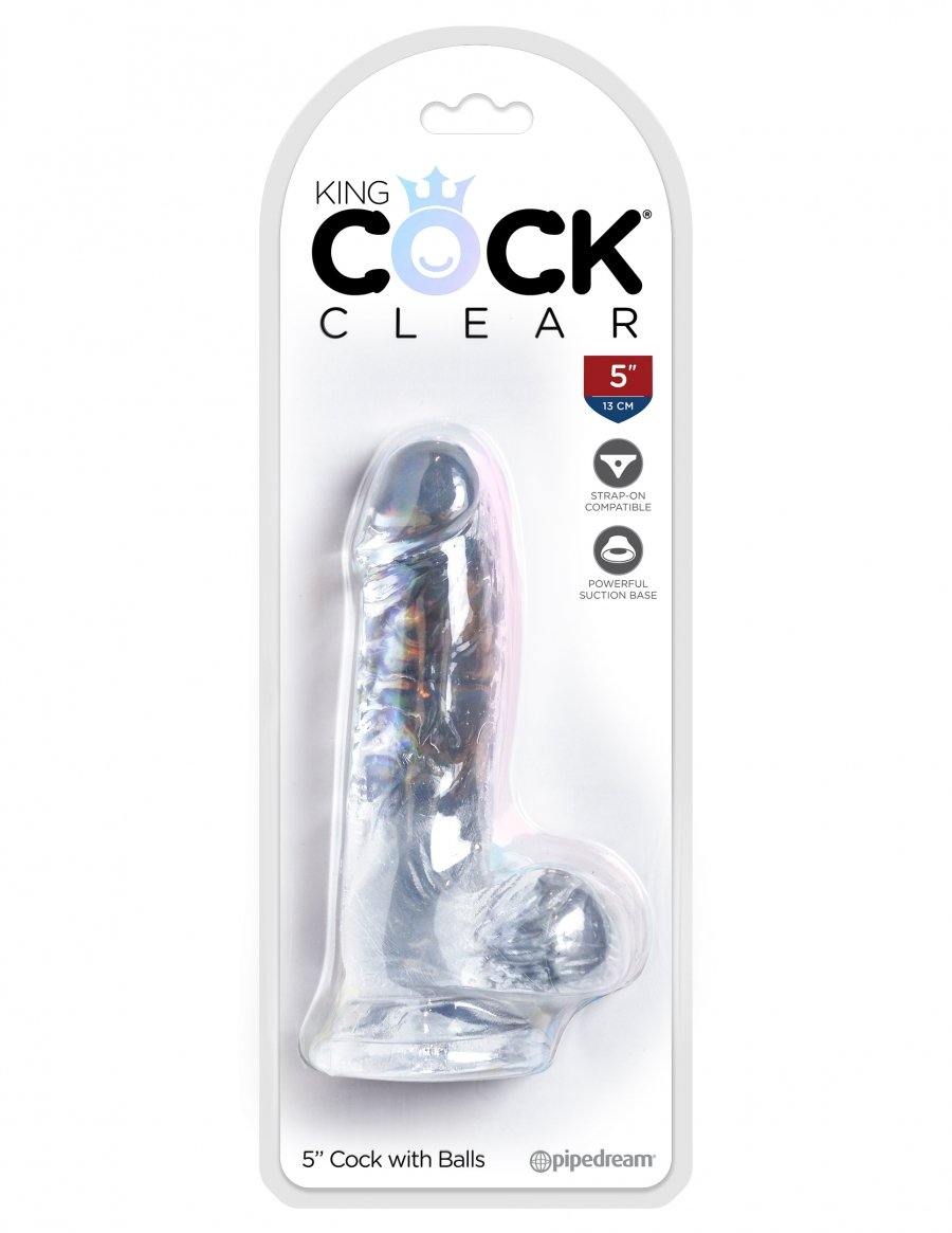 Clear Dildo - Cock with Balls by King Cock - Boink Adult Boutique www.boinkmuskoka.com Canada