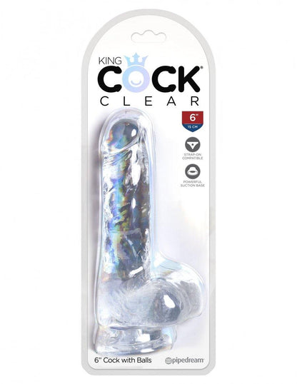 Clear Dildo - Cock with Balls by King Cock - Boink Adult Boutique www.boinkmuskoka.com Canada