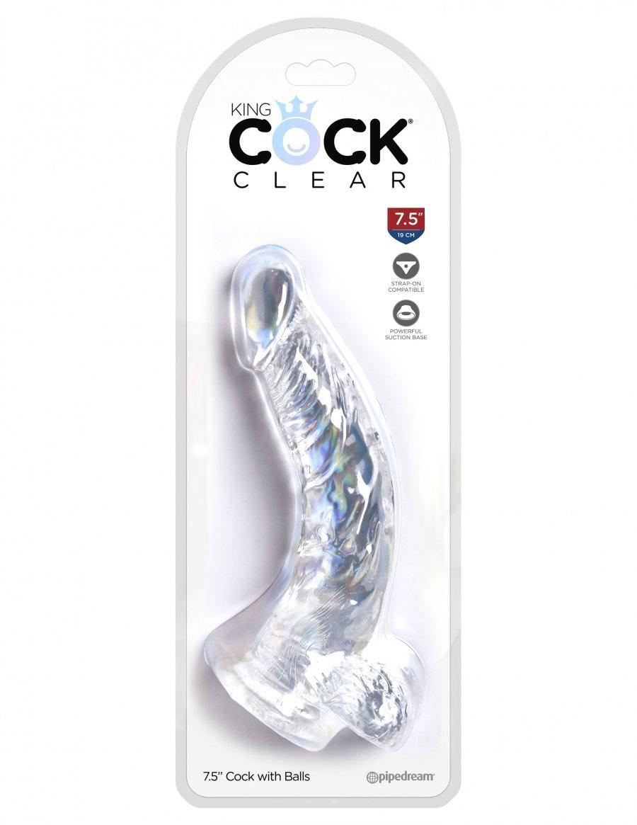 Clear Dildo - Cock with Balls by King Cock - Boink Adult Boutique www.boinkmuskoka.com Canada