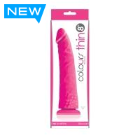 Colours Pleasures - Thin 8" Dildo - 2 colours - Boink Adult Boutique www.boinkmuskoka.com Canada