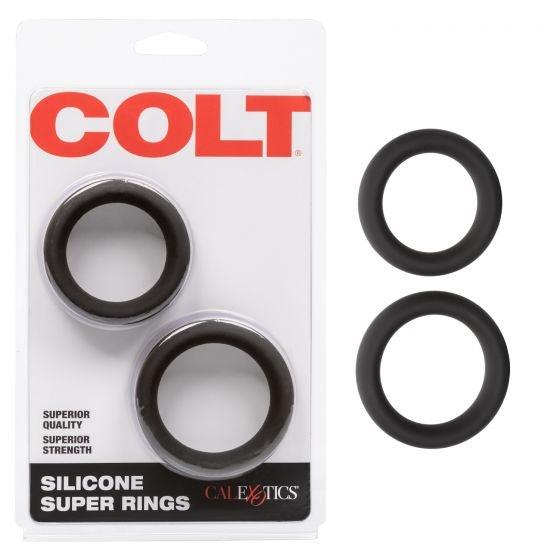 Colt Silicone Super Rings - Black - 2 Sizes in pack - Boink Adult Boutique www.boinkmuskoka.com Canada