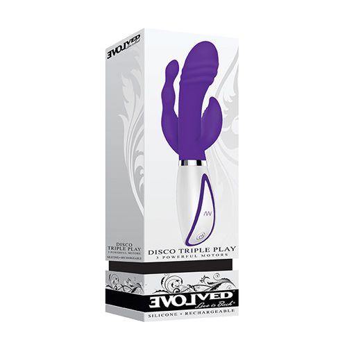 Disco Triple Play - Triple Vibe With Clitoral, G-Spot and Anus Stimulators by Evolved - Boink Adult Boutique www.boinkmuskoka.com Canada
