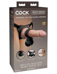 Elite Deluxe Silicone Body Dock Kit - with 8" Dildo - Strap On Set by King Cock - Boink Adult Boutique www.boinkmuskoka.com Canada