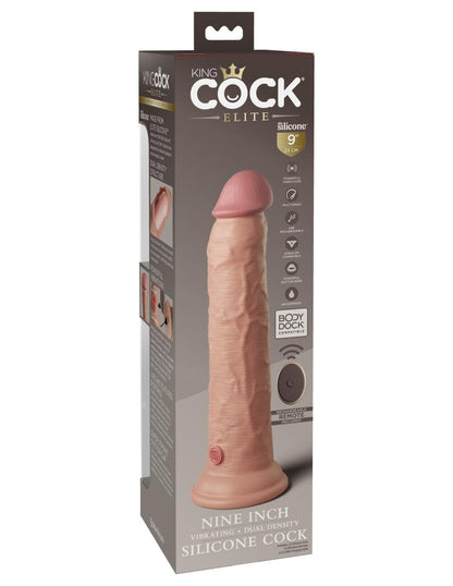 Elite Dual Density Vibrating Silicone Cock by King Cock - Boink Adult Boutique www.boinkmuskoka.com Canada