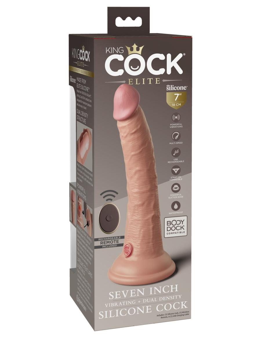 Elite Dual Density Vibrating Silicone Cock by King Cock - Boink Adult Boutique www.boinkmuskoka.com Canada