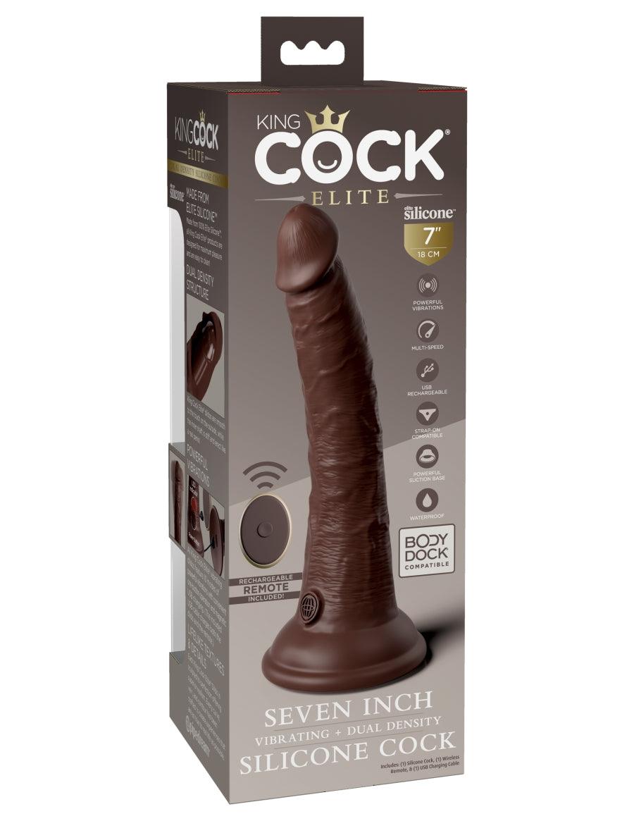 Elite Dual Density Vibrating Silicone Cock by King Cock - Boink Adult Boutique www.boinkmuskoka.com Canada
