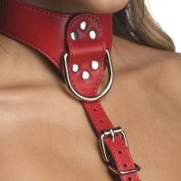 Female Chest Harness | Red Vegan Leather M/L | Strict - Boink Adult Boutique www.boinkmuskoka.com Canada