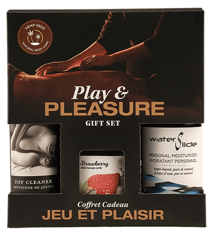 Hemp Seed - By Night Play & Pleasure Gift Set - Candle|Lube|Cleaner by Earthly Body - Boink Adult Boutique www.boinkmuskoka.com Canada