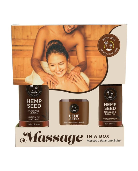 Hemp Seed - Massage in a Box Gift Set - Lotion|Oil|Candle by Earthly Body - Boink Adult Boutique www.boinkmuskoka.com Canada