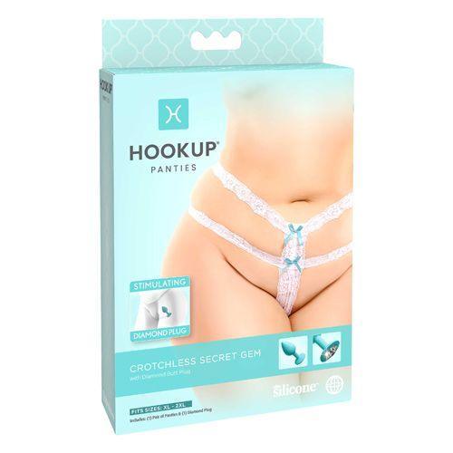 Hookup Panties Crotchless Secret Gem - Black or White - Boink Adult Boutique www.boinkmuskoka.com Canada