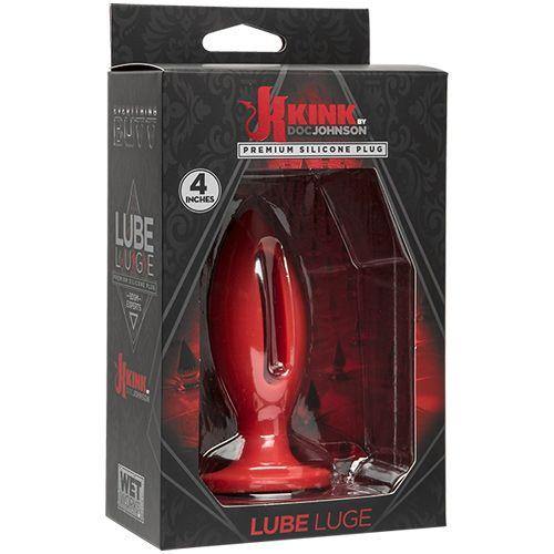 Kink- 4 Inch Lube Luge - Wet Works Premium Silicone Plug - Red - Boink Adult Boutique www.boinkmuskoka.com Canada