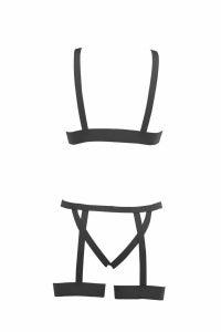 Kitten Teaser - Bra & Panty with Leg Straps Set - Black O/S - Boink Adult Boutique www.boinkmuskoka.com Canada