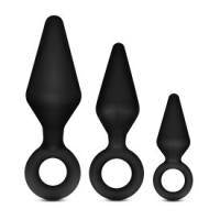 Night Rimmer Kit- 3 Anal Plug Set in Black by Luxe - Boink Adult Boutique www.boinkmuskoka.com Canada