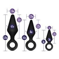 Night Rimmer Kit- 3 Anal Plug Set in Black by Luxe - Boink Adult Boutique www.boinkmuskoka.com Canada