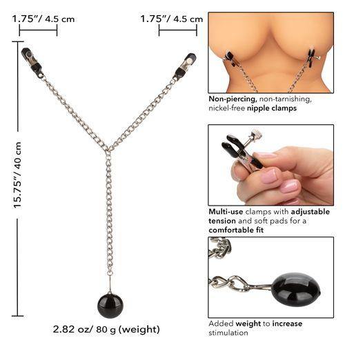 Nipple Play Weighted Disc Nipple Clamps - Boink Adult Boutique www.boinkmuskoka.com Canada