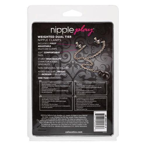 Nipple Play Weighted Dual Tier Nipple Clamps - Boink Adult Boutique www.boinkmuskoka.com Canada