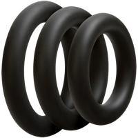 OptiMALE - 3 C-ring Set - Thick - Black or Slate by Doc Johnson - Boink Adult Boutique www.boinkmuskoka.com Canada