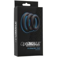 OptiMALE - 3 C-ring Set - Thick - Black or Slate by Doc Johnson - Boink Adult Boutique www.boinkmuskoka.com Canada