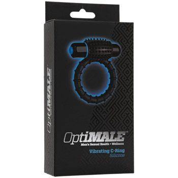 OptiMALE Vibrating C-Ring - Black by Doc Johnson - Boink Adult Boutique www.boinkmuskoka.com Canada