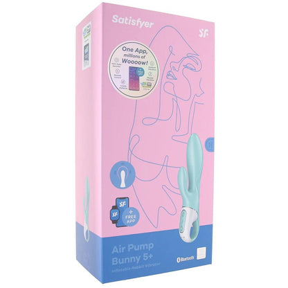 Satisfyer Air Pump Bunny 5+ Vibe In Mint - Inflatable Rabbit Vibe - Boink Adult Boutique www.boinkmuskoka.com Canada