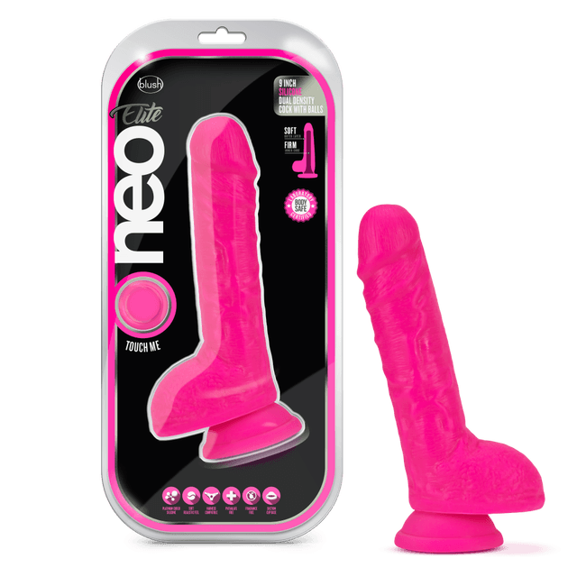 Silicone Dual Density Cock w Balls Dildo by Neo Elite - Boink Adult Boutique www.boinkmuskoka.com Canada