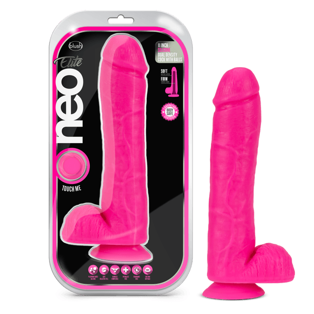 Silicone Dual Density Cock w Balls Dildo by Neo Elite - Boink Adult Boutique www.boinkmuskoka.com Canada