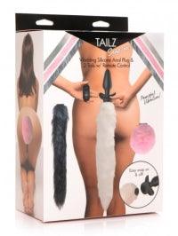 Snap-On Vibrating Silicone Anal Plug & 3 Tails w/ Remote Control by Tailz - Boink Adult Boutique www.boinkmuskoka.com Canada