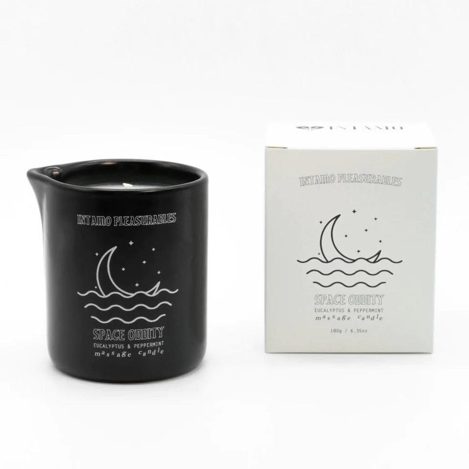 Space Oddity Massage Oil Candle - Eucalyptus Peppermint by Intamo - Boink Adult Boutique www.boinkmuskoka.com Canada