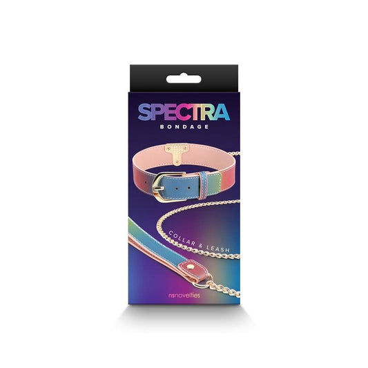 Spectra Bondage - Collar & Leash - Rainbow - Boink Adult Boutique www.boinkmuskoka.com Canada