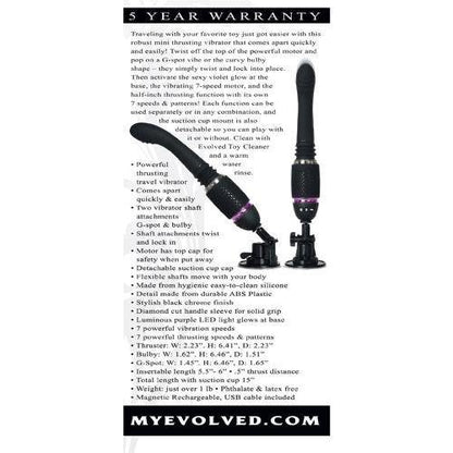 Thrust & Go Rechargeable G-Spot Vibrator - Warranty - 2 Shaft Attachments by Evolved - Boink Adult Boutique www.boinkmuskoka.com Canada