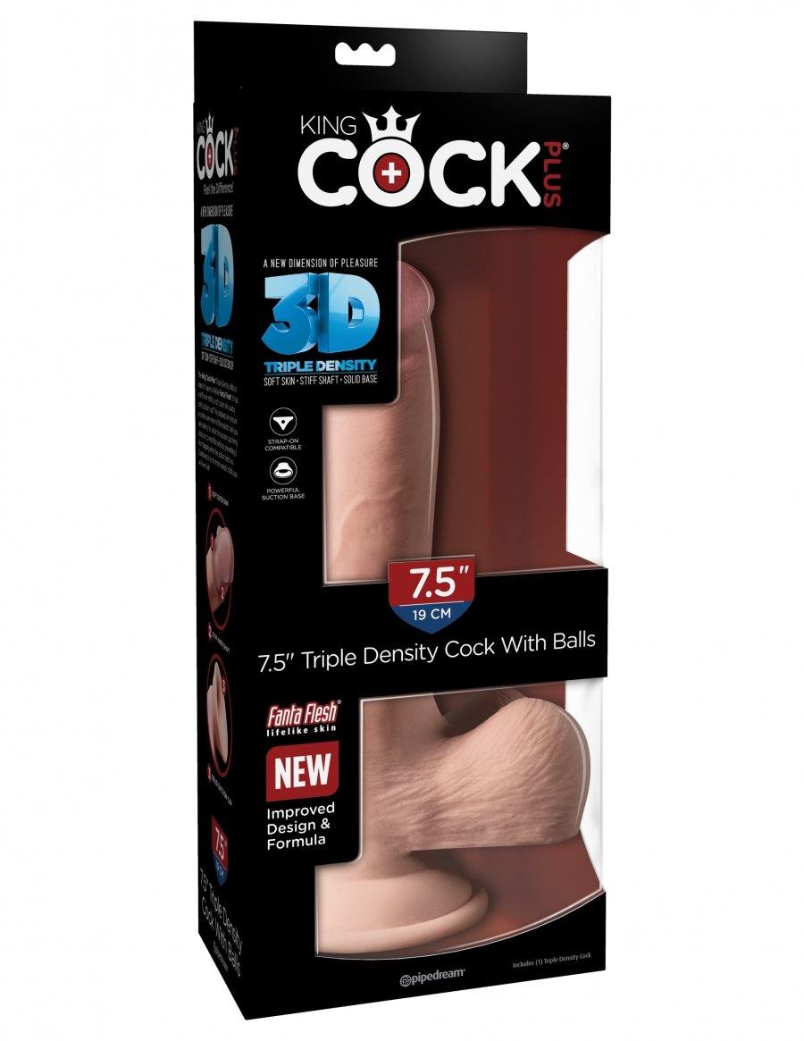 Triple Density Cock with Balls by Kin Cock Plus - Boink Adult Boutique www.boinkmuskoka.com Canada