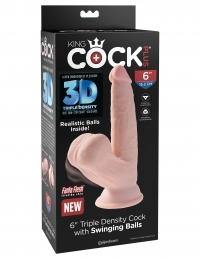 Triple Density Cock With Swinging Balls by King Cock Plus® - Boink Adult Boutique www.boinkmuskoka.com Canada