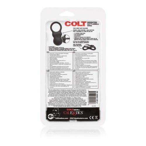 Vibrating Weighted Kettlebell Ring - Black by Colt - Boink Adult Boutique www.boinkmuskoka.com Canada